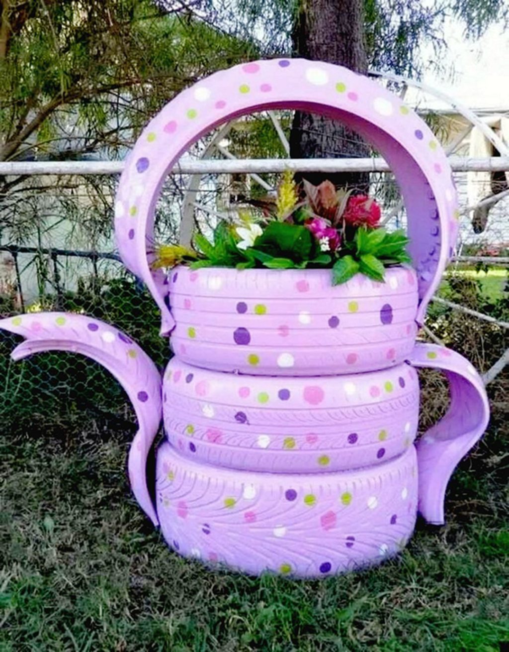 Tire Teapot Garden Ideas
