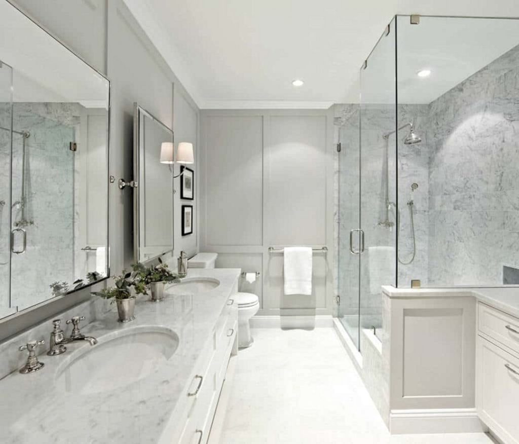 Elegant White Master Bathroom