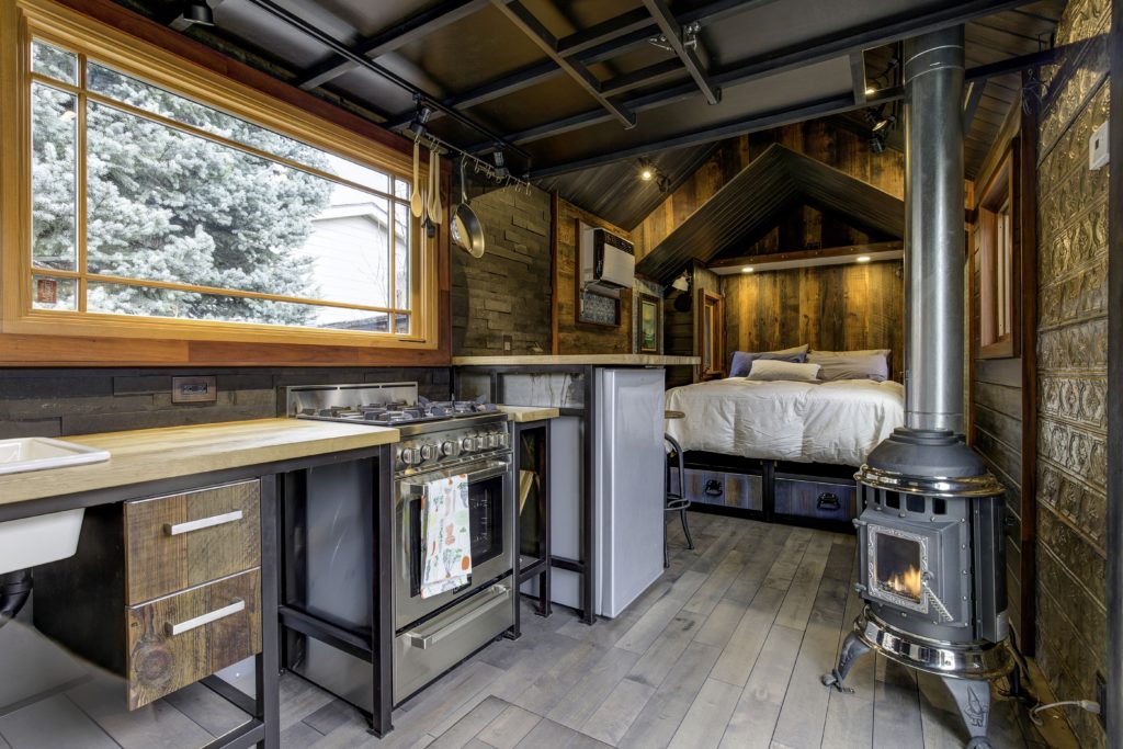 Luxurious Single Level Tiny Cabin Interior source Goodshomedesign