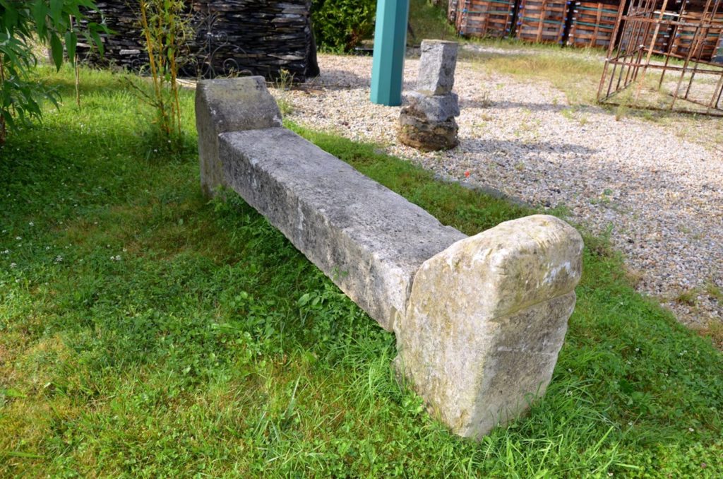 Antique Rustic stone garden bench via bca-antiquematerials