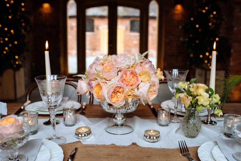 Romantic Glamour Wedding Ideas Table Decorations