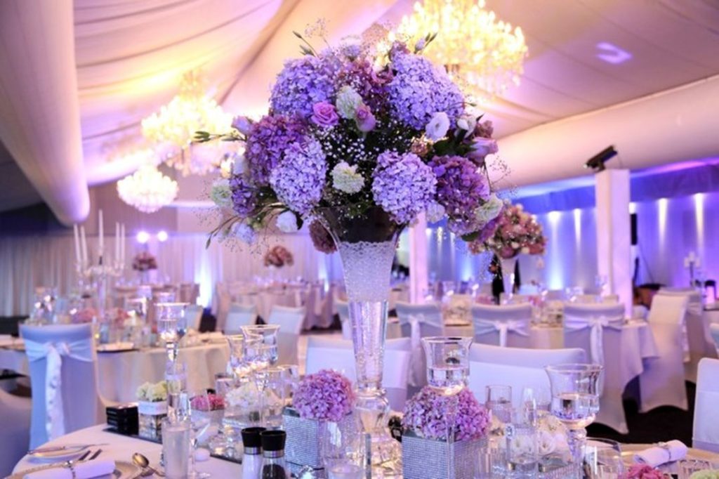 Sophisticated Purple Wedding Table Decorations
